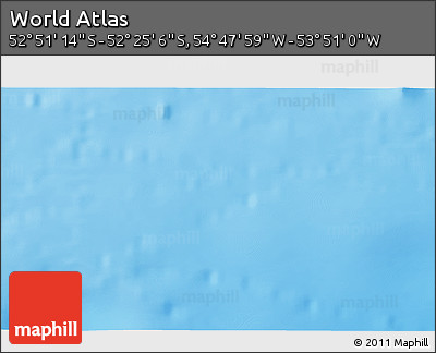 Physical 3D Map of the Area around 52° 38' 10" S, 54° 19' 30" W