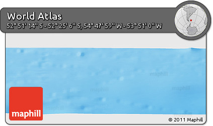 Physical Panoramic Map of the Area around 52° 38' 10" S, 54° 19' 30" W