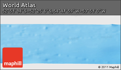 Physical Panoramic Map of the Area around 52° 38' 10" S, 54° 19' 30" W