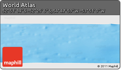 Physical Panoramic Map of the Area around 52° 38' 10" S, 54° 19' 30" W