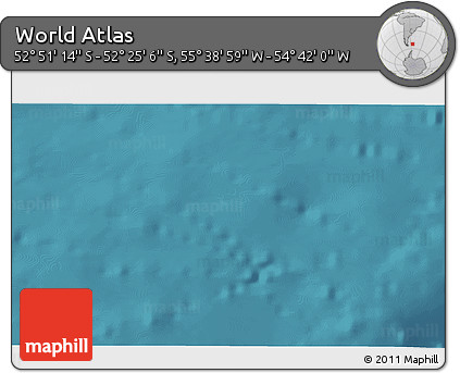 Satellite 3D Map of the Area around 52° 38' 10" S, 55° 10' 29" W