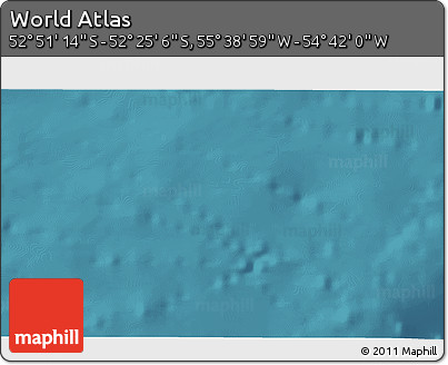 Satellite 3D Map of the Area around 52° 38' 10" S, 55° 10' 29" W