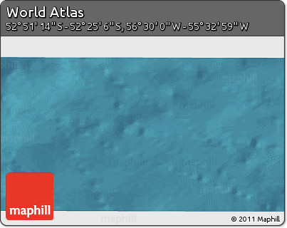 Satellite 3D Map of the Area around 52° 38' 10" S, 56° 1' 29" W