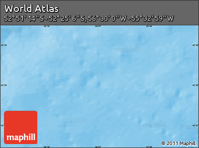 Physical Map of the Area around 52° 38' 10" S, 56° 1' 29" W