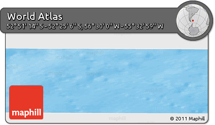 Physical Panoramic Map of the Area around 52° 38' 10" S, 56° 1' 29" W