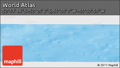 Physical Panoramic Map of the Area around 52° 38' 10" S, 56° 1' 29" W