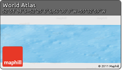Physical Panoramic Map of the Area around 52° 38' 10" S, 56° 1' 29" W