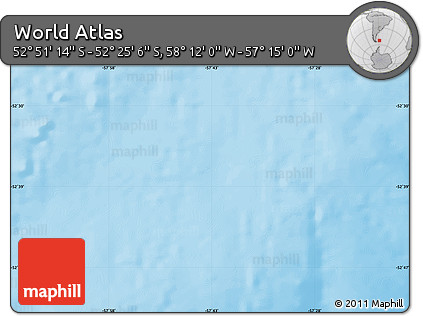 Physical Map of the Area around 52° 38' 10" S, 57° 43' 30" W