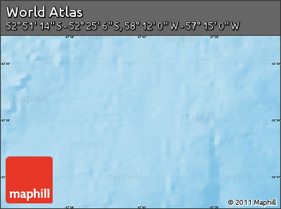 Physical Map of the Area around 52° 38' 10" S, 57° 43' 30" W