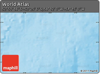 Physical Map of the Area around 52° 38' 10" S, 57° 43' 30" W