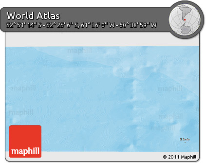 Political 3D Map of the Area around 52° 38' 10" S, 61° 7' 30" W