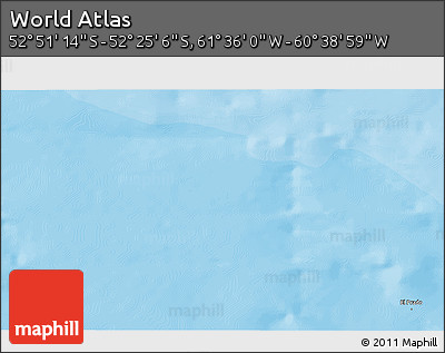 Political 3D Map of the Area around 52° 38' 10" S, 61° 7' 30" W