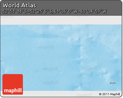 Political 3D Map of the Area around 52° 38' 10" S, 61° 7' 30" W