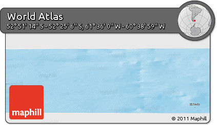 Physical Panoramic Map of the Area around 52° 38' 10" S, 61° 7' 30" W