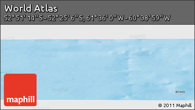 Physical Panoramic Map of the Area around 52° 38' 10" S, 61° 7' 30" W