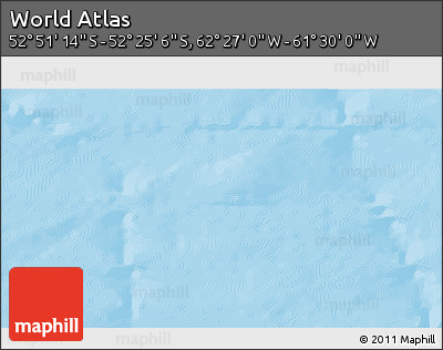 Physical 3D Map of the Area around 52° 38' 10" S, 61° 58' 30" W