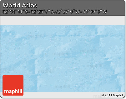 Physical 3D Map of the Area around 52° 38' 10" S, 61° 58' 30" W