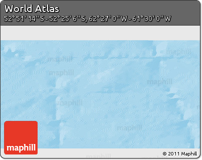 Shaded Relief 3D Map of the Area around 52° 38' 10" S, 61° 58' 30" W