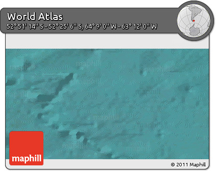 Satellite 3D Map of the Area around 52° 38' 10" S, 63° 40' 30" W