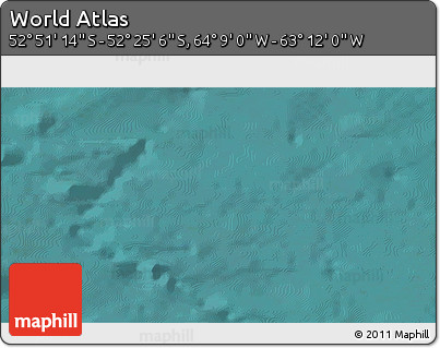 Satellite 3D Map of the Area around 52° 38' 10" S, 63° 40' 30" W