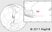 Blank Location Map of the area around 52° 38' 10" S, 66° 13' 29" W