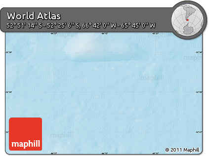 Shaded Relief Map of the Area around 52° 38' 10" S, 66° 13' 29" W