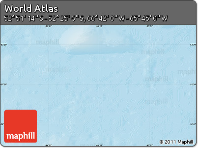 Shaded Relief Map of the Area around 52° 38' 10" S, 66° 13' 29" W