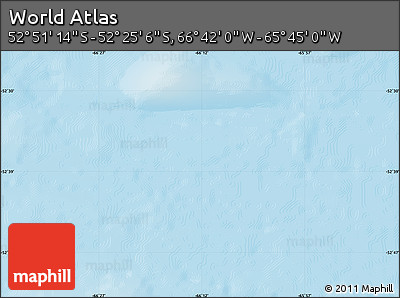 Shaded Relief Map of the Area around 52° 38' 10" S, 66° 13' 29" W