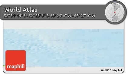 Physical Panoramic Map of the Area around 52° 38' 10" S, 67° 55' 30" W