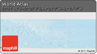 Physical Panoramic Map of the Area around 52° 38' 10" S, 67° 55' 30" W