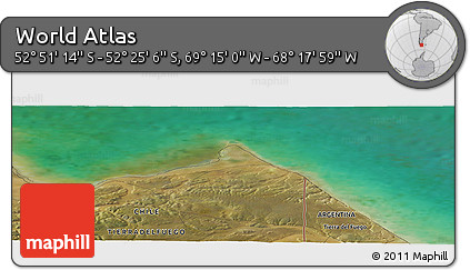 Satellite Panoramic Map of the Area around 52° 38' 10" S, 68° 46' 30" W