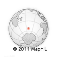 Outline Map of the Area around 52° 38' 10" S, 69° 46' 30" E, rectangular outline