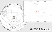 Blank Location Map of the area around 52° 38' 10" S, 70° 37' 30" E