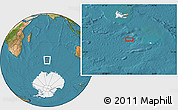 Satellite Location Map of the area around 52° 38' 10" S, 70° 37' 30" E