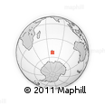Outline Map of the Area around 52° 38' 10" S, 70° 37' 30" E, rectangular outline