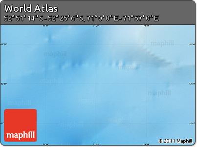 Physical Map of the Area around 52° 38' 10" S, 71° 28' 29" E