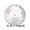 Outline Map of the Area around 52° 38' 10" S, 71° 28' 29" E, rectangular outline