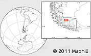 Blank Location Map of the area around 52° 38' 10" S, 71° 19' 29" W