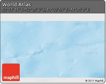 Shaded Relief 3D Map of the Area around 52° 38' 10" S, 74° 1' 30" E