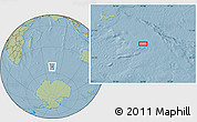 Savanna Style Location Map of the area around 52° 38' 10" S, 74° 1' 30" E, hill shading
