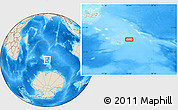 Shaded Relief Location Map of the area around 52° 38' 10" S, 74° 52' 30" E