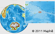 Physical Location Map of the area around 52° 38' 10" S, 75° 43' 29" E