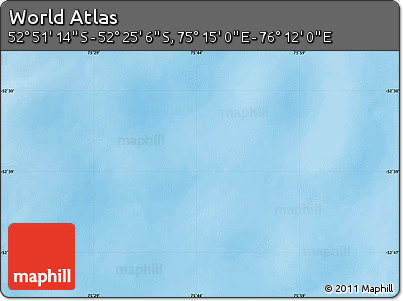 Physical Map of the Area around 52° 38' 10" S, 75° 43' 29" E