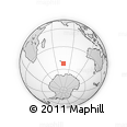 Outline Map of the Area around 52° 38' 10" S, 75° 43' 29" E, rectangular outline
