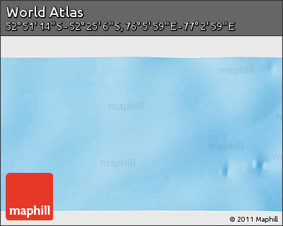 Shaded Relief 3D Map of the Area around 52° 38' 10" S, 76° 34' 29" E