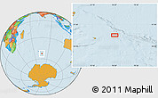 Political Location Map of the area around 52° 38' 10" S, 76° 34' 29" E
