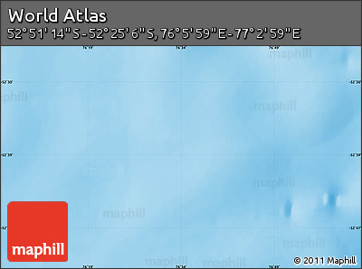 Physical Map of the Area around 52° 38' 10" S, 76° 34' 29" E