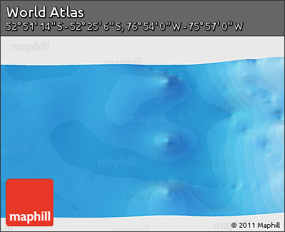 Political 3D Map of the Area around 52° 38' 10" S, 76° 25' 30" W