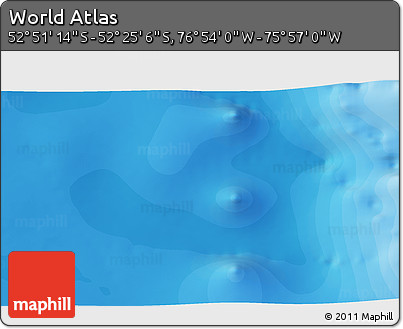 Political 3D Map of the Area around 52° 38' 10" S, 76° 25' 30" W