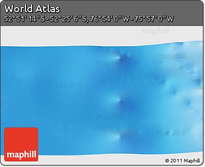 Shaded Relief 3D Map of the Area around 52° 38' 10" S, 76° 25' 30" W